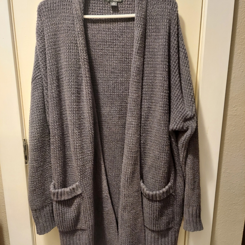 Barefoot Dreams Charcoal Knit Cardigan